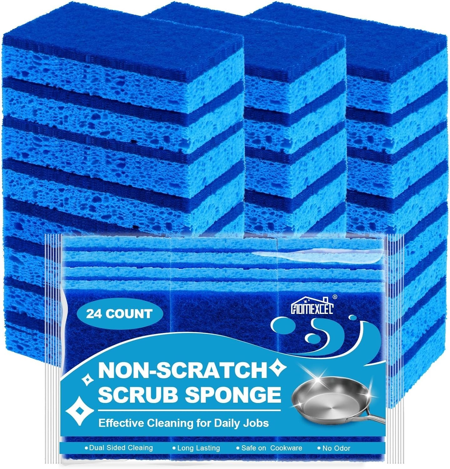 Sponges Kitchen 24pcs, Non-Scratch Scrub Dish Sponge Safe on Non-StickCookware gallery