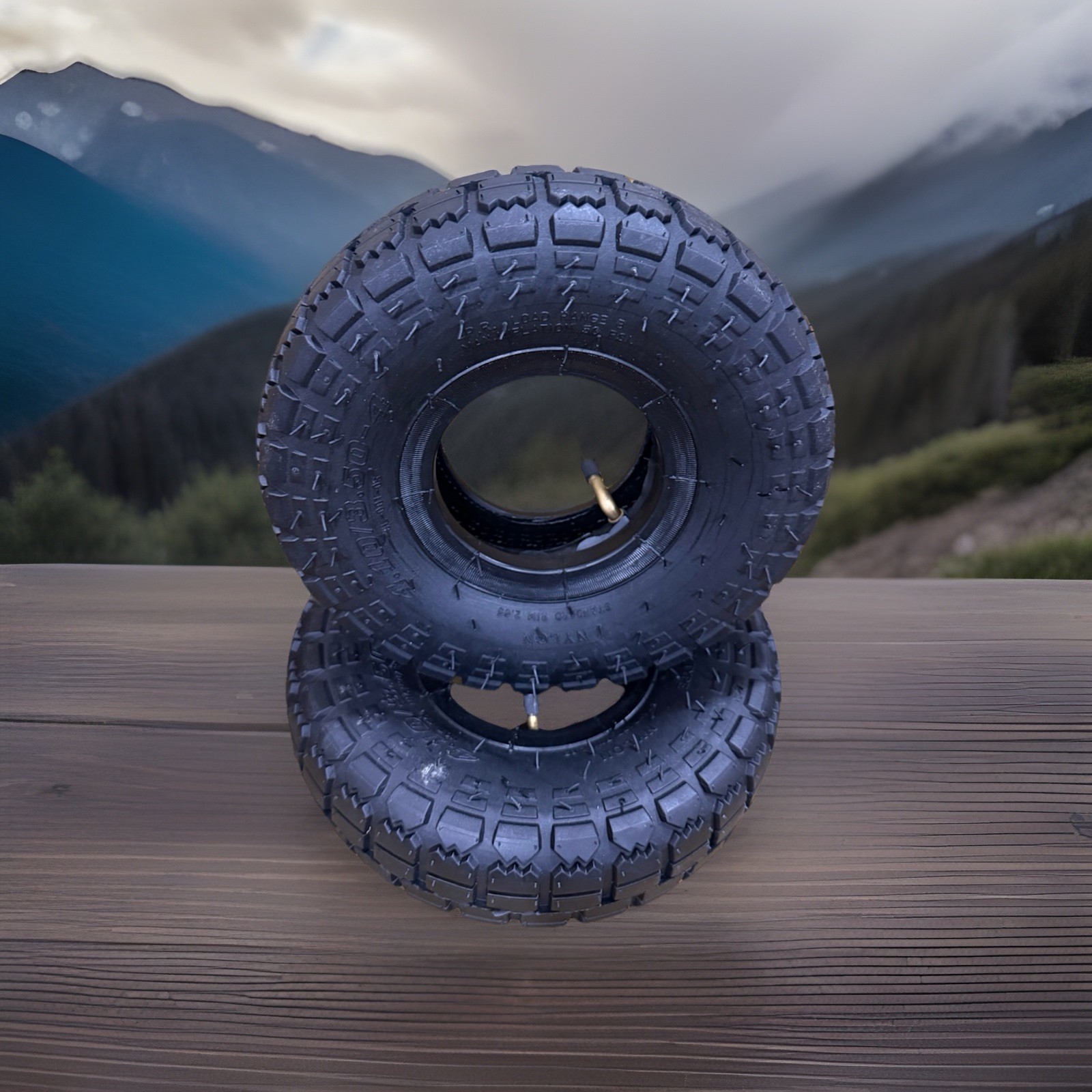 4.10/3.50-4 Replacement Tire and Inner Tube Set, 2 Pack, 10 Heavy Duty Tire a... gallery