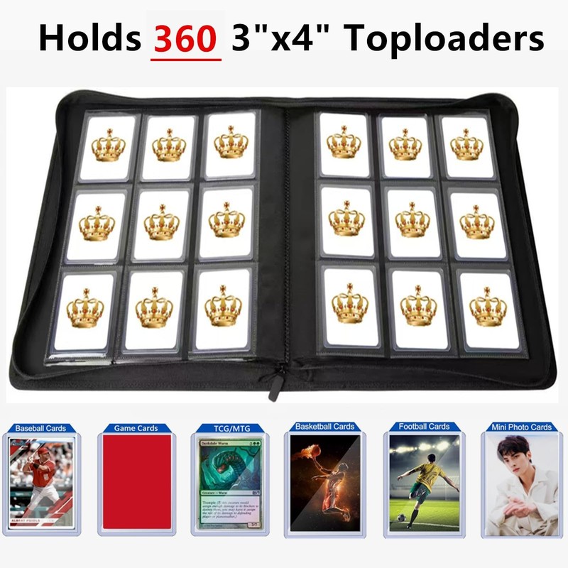 Toploader Binder,9-Pocket Double Sided Top Loader Binder,Holds 288 Cards in 3... gallery