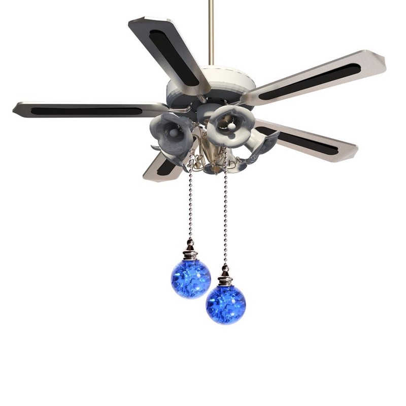 2Pcs Ceiling Fan Pull Chain 30MM Blue Crystal Ice Crack Ball Fan Pull Chain gallery
