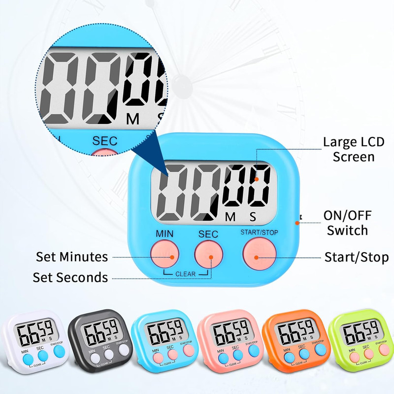Large LCD Digital Kitchen Cooking Timer Count Down Up Clock Loud Alarm Magnetic gallery