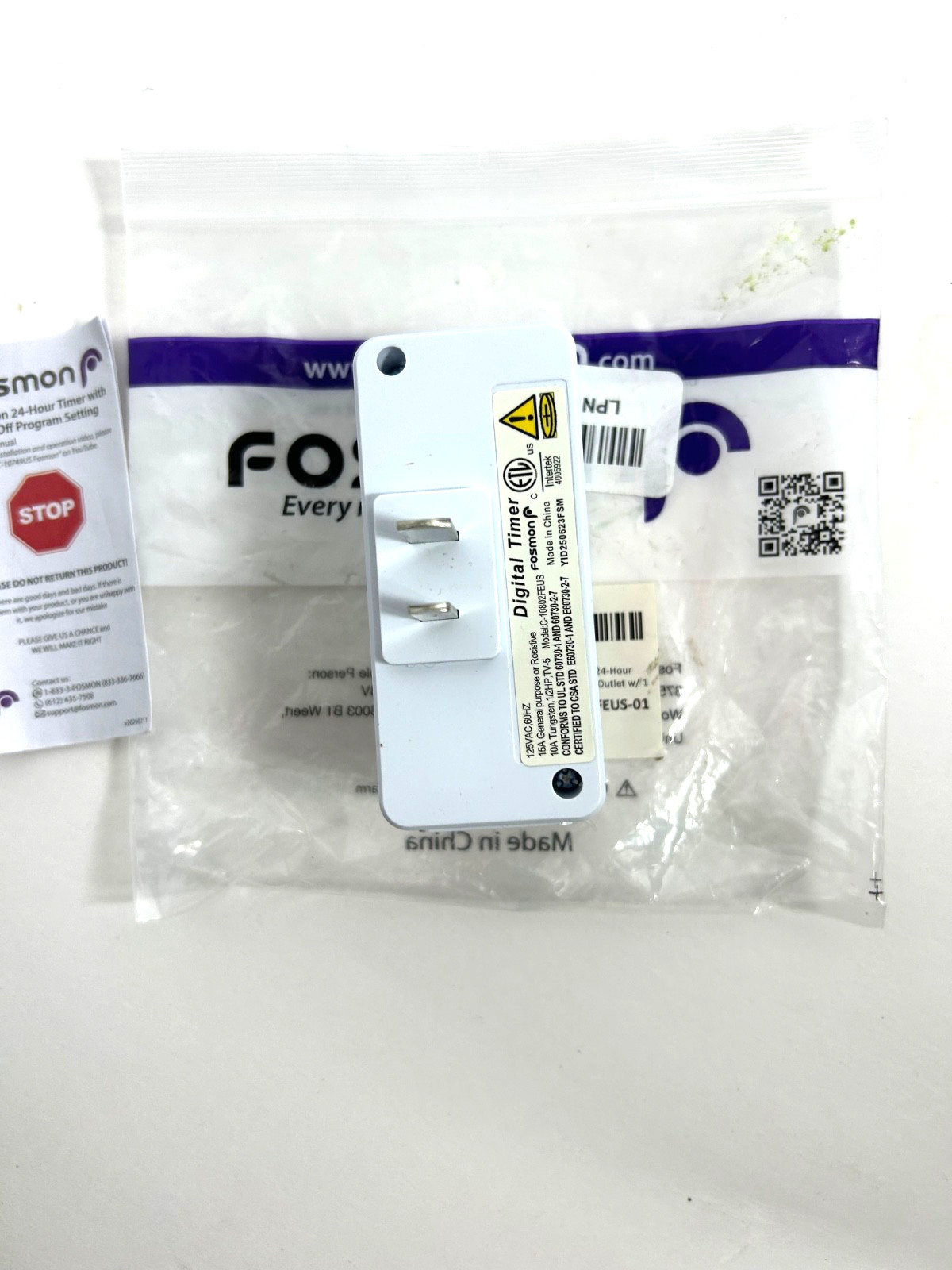 Fosmon Genuine C-10749US 24 Hour Programmable Timer 125VAC 60Hz LCD (2) gallery