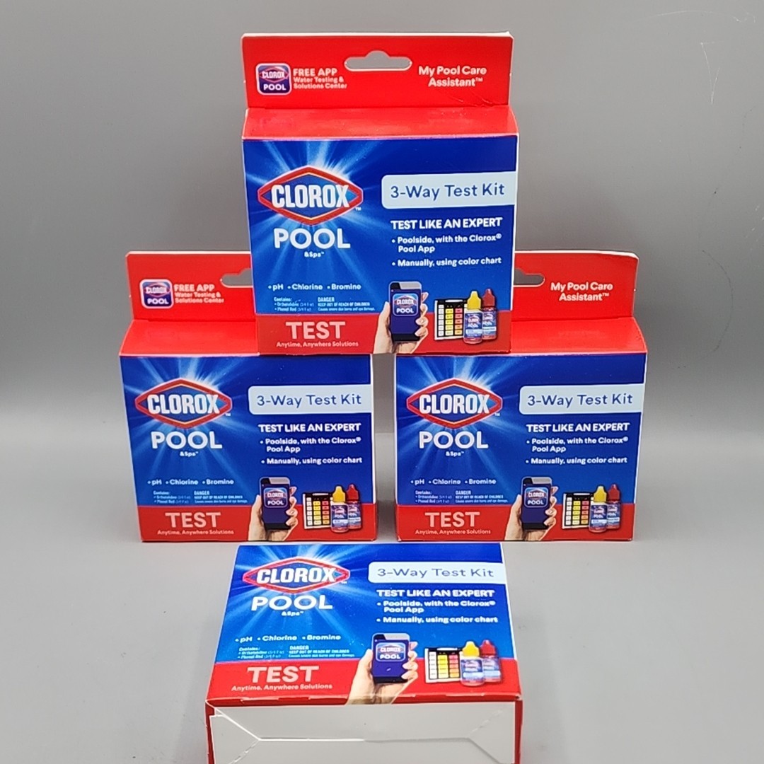 Clorox Pool and Spa 3 Way Test Kit Water Tests for pH Chlorine Bromine Lot of 4 gallery
