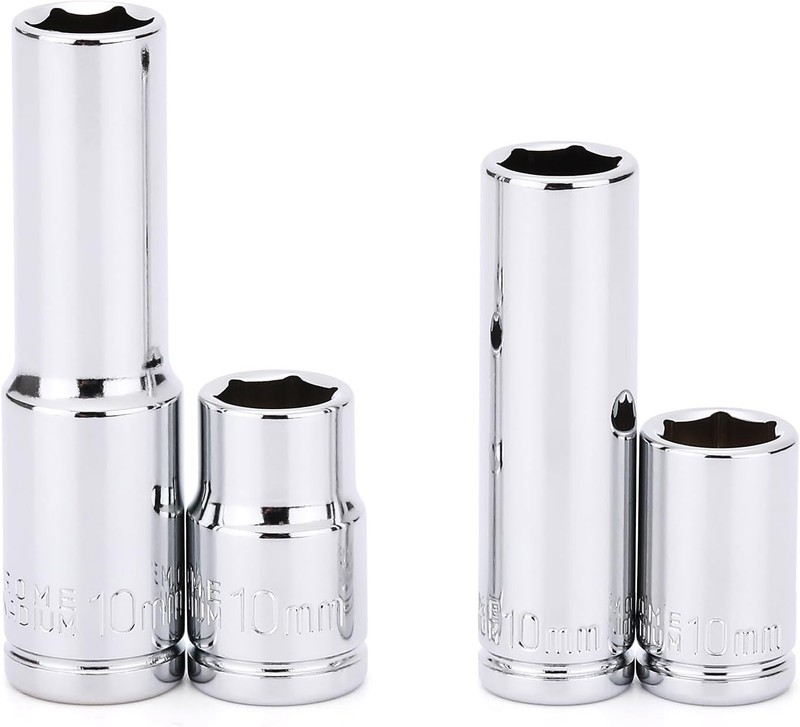 Versatile 4PC 10mm Deep & Shallow Socket Set - Chrome Vanadium, 6 Point Design gallery