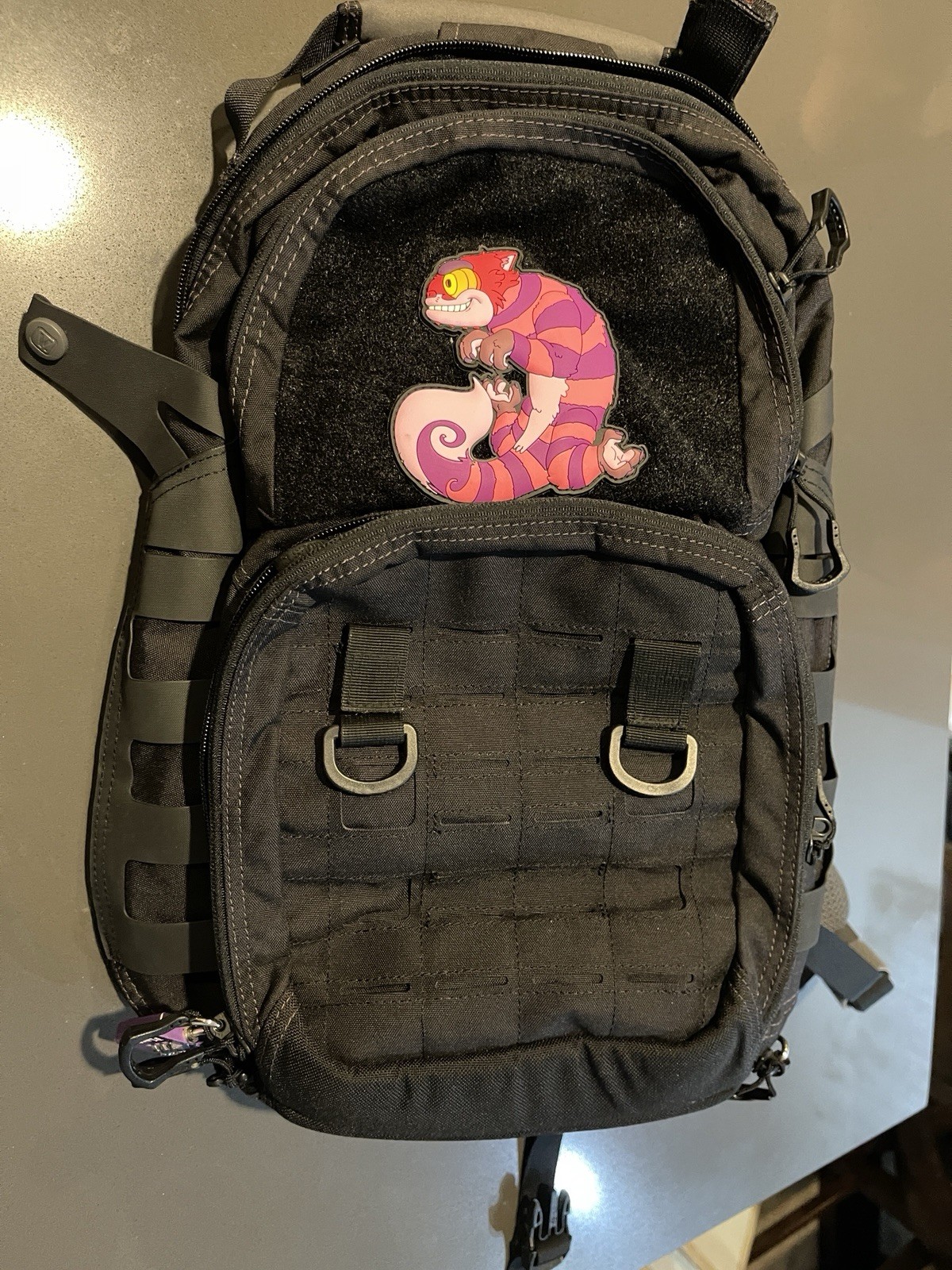 Northface Backpack Black Exterior With Orange Interior