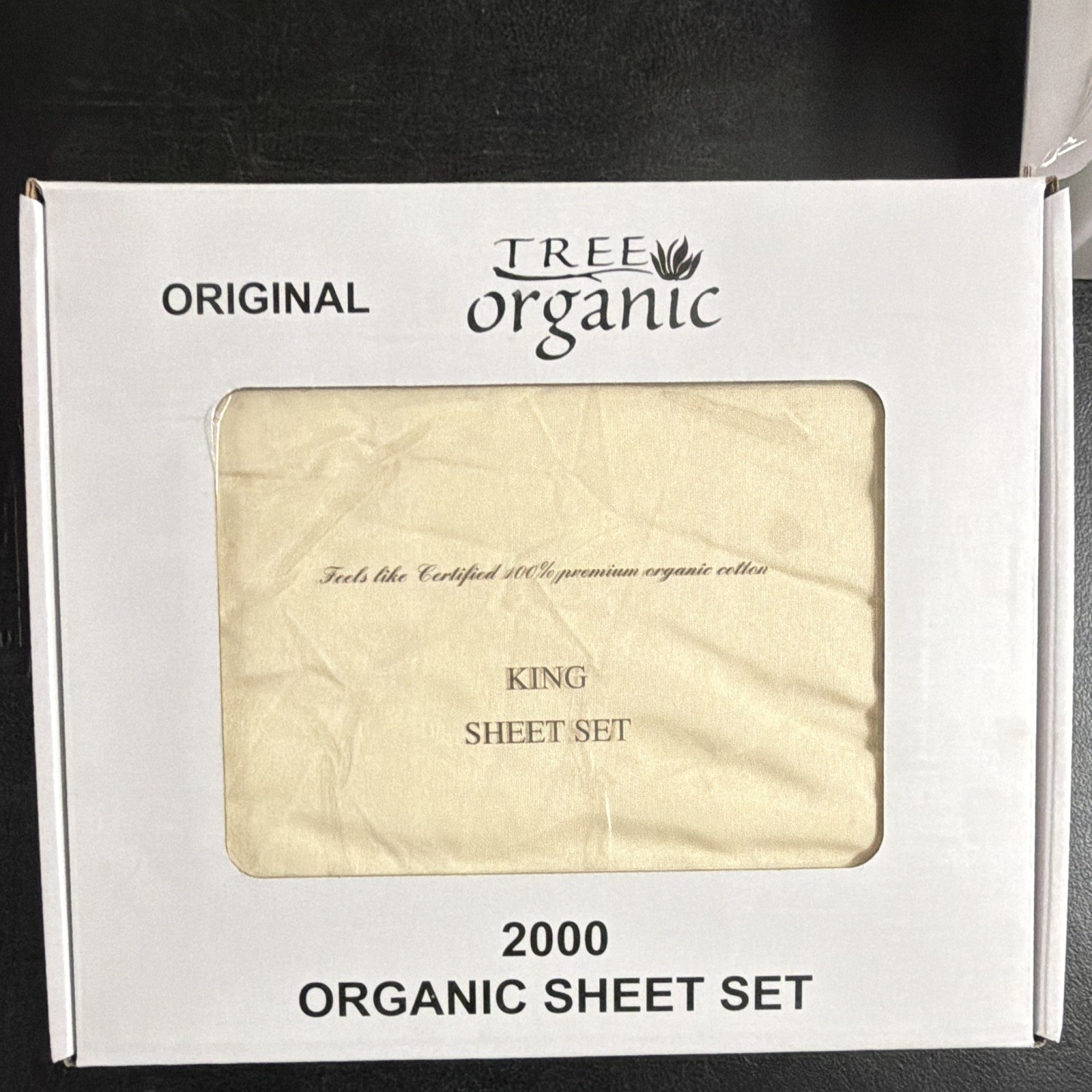 Tree Organic 2000 King Sheet Set Beige Deep Fitted 100% Organic Cotton Solid gallery