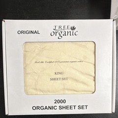 Tree Organic 2000 King Sheet Set Beige Deep Fitted 100% Organic Cotton Solid