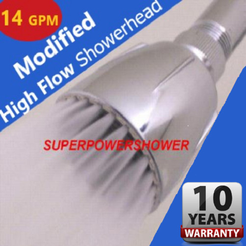 Original Modified HIGH FLOW SHOWER HEAD * 14 GPM Soft High Pressure * ABS Ball gallery