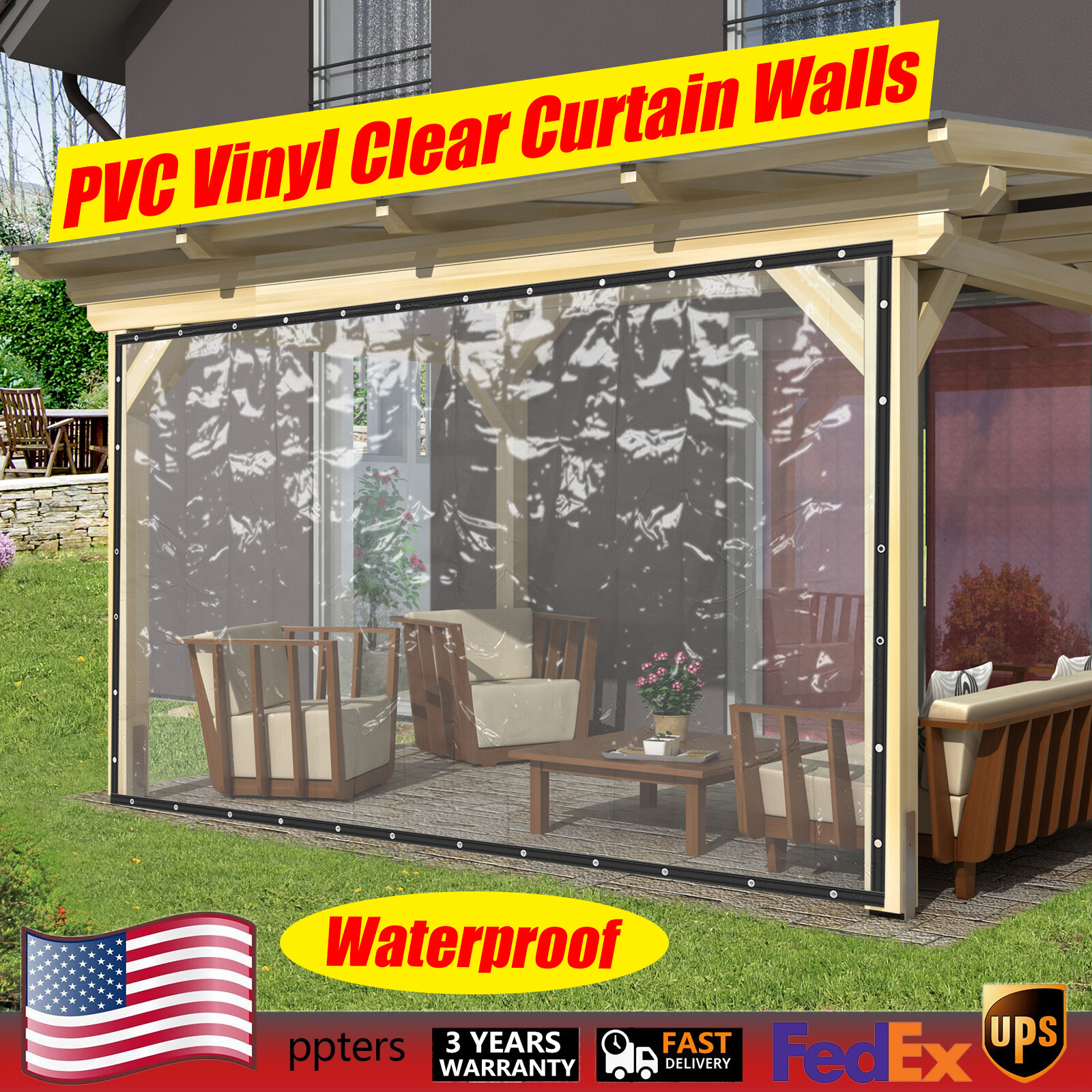 NEW Waterproof Heavy Duty Industrial Commercial PVC Vinyl Clear Curtain Walls gallery