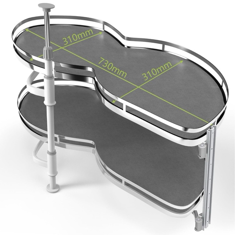 Blind Corner Cabinet Pull Out Organizer Soft Close Right Pull 2 Tier Tray 36" gallery