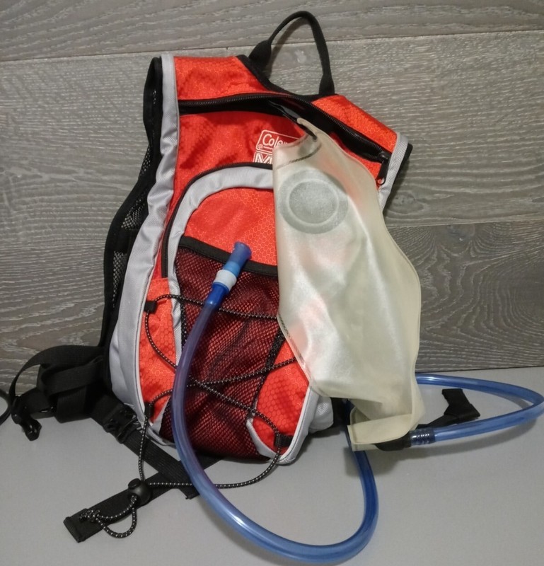 Coleman Max Mens 2L Hydration Hiking Backpack Red Gray  3