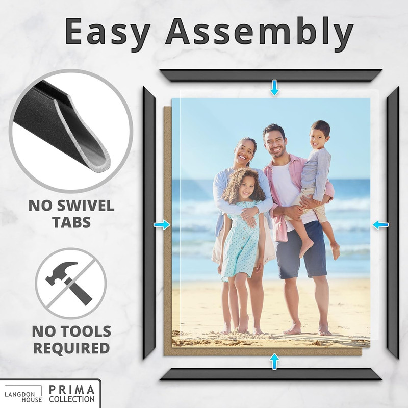 - 11X14 Picture Frames - Black, Multipack of 24-11 X 14 Modern Plastic Slide-In gallery