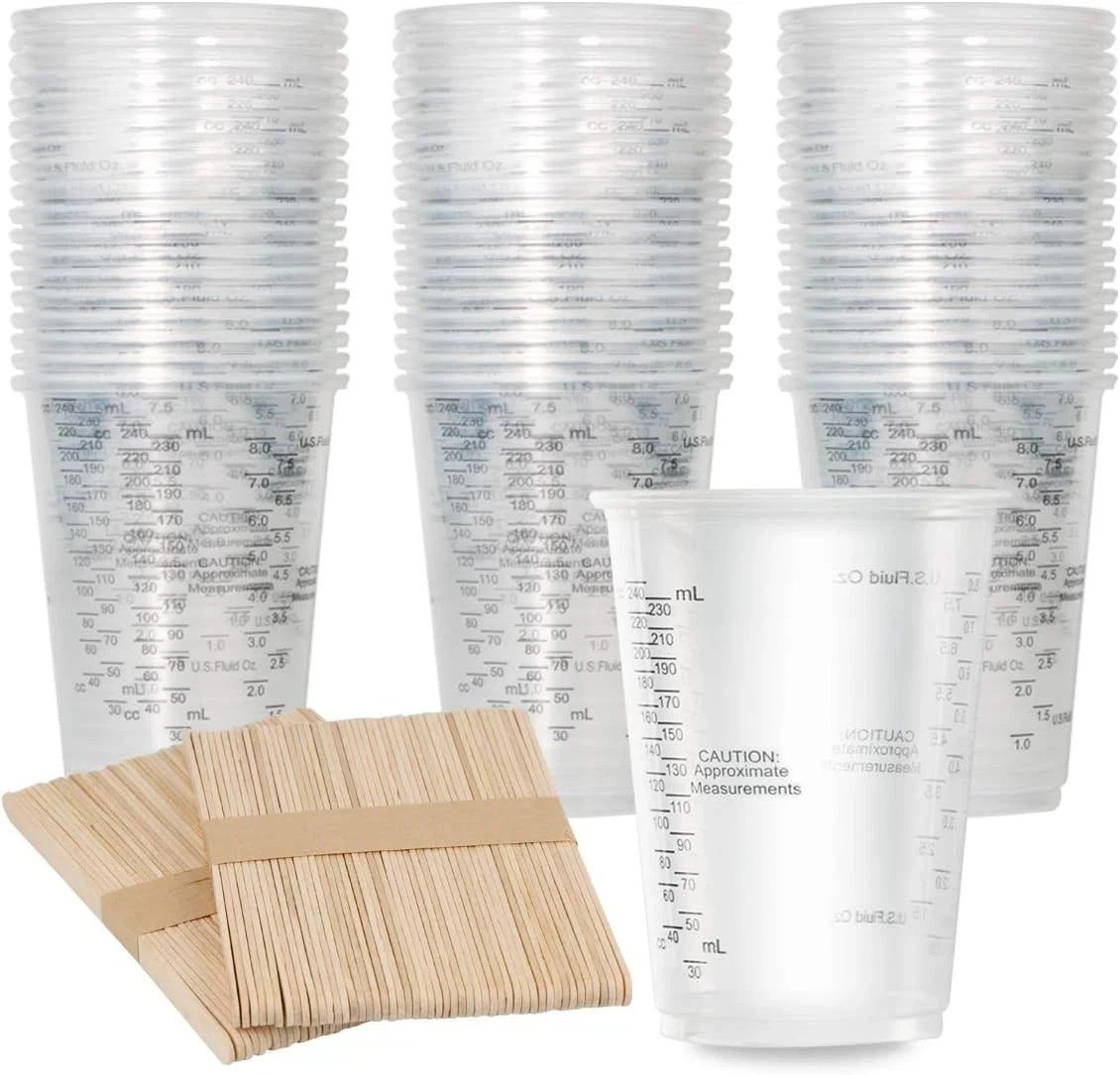 Automotive Paint Mixing Cups - 100 Pack 8oz Plastic Measuring Mixing Cups NEW gallery