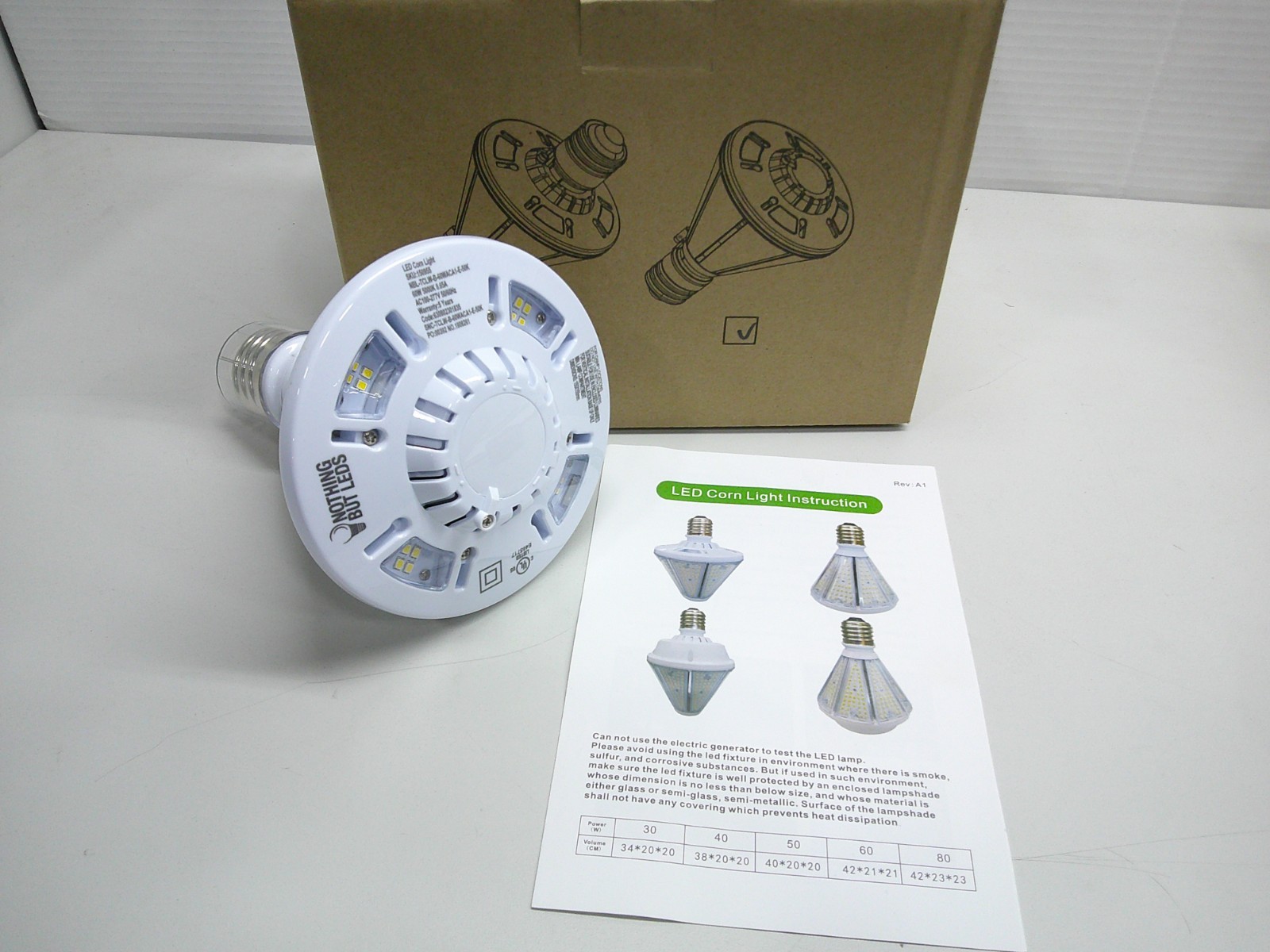 Nothing But LEDS E39 Base 60W LED CornCob Bulb 5000K 100-277V gallery