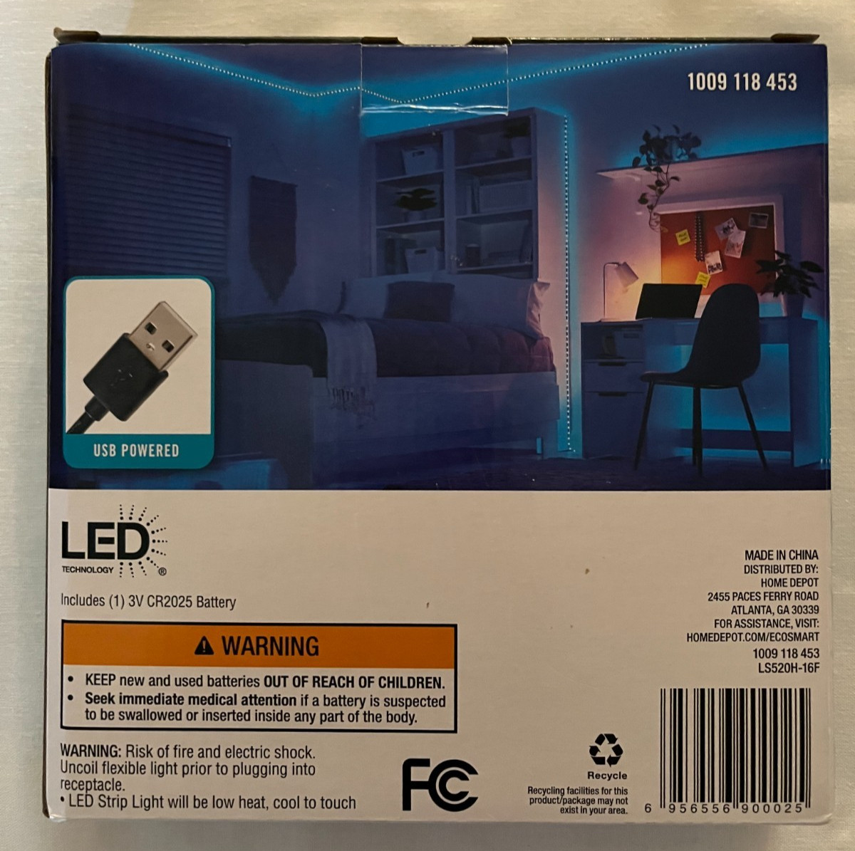 EcoSmart 16.4 ft RGB LED Color Changing USB Powered Light Strip w/remote NIP gallery
