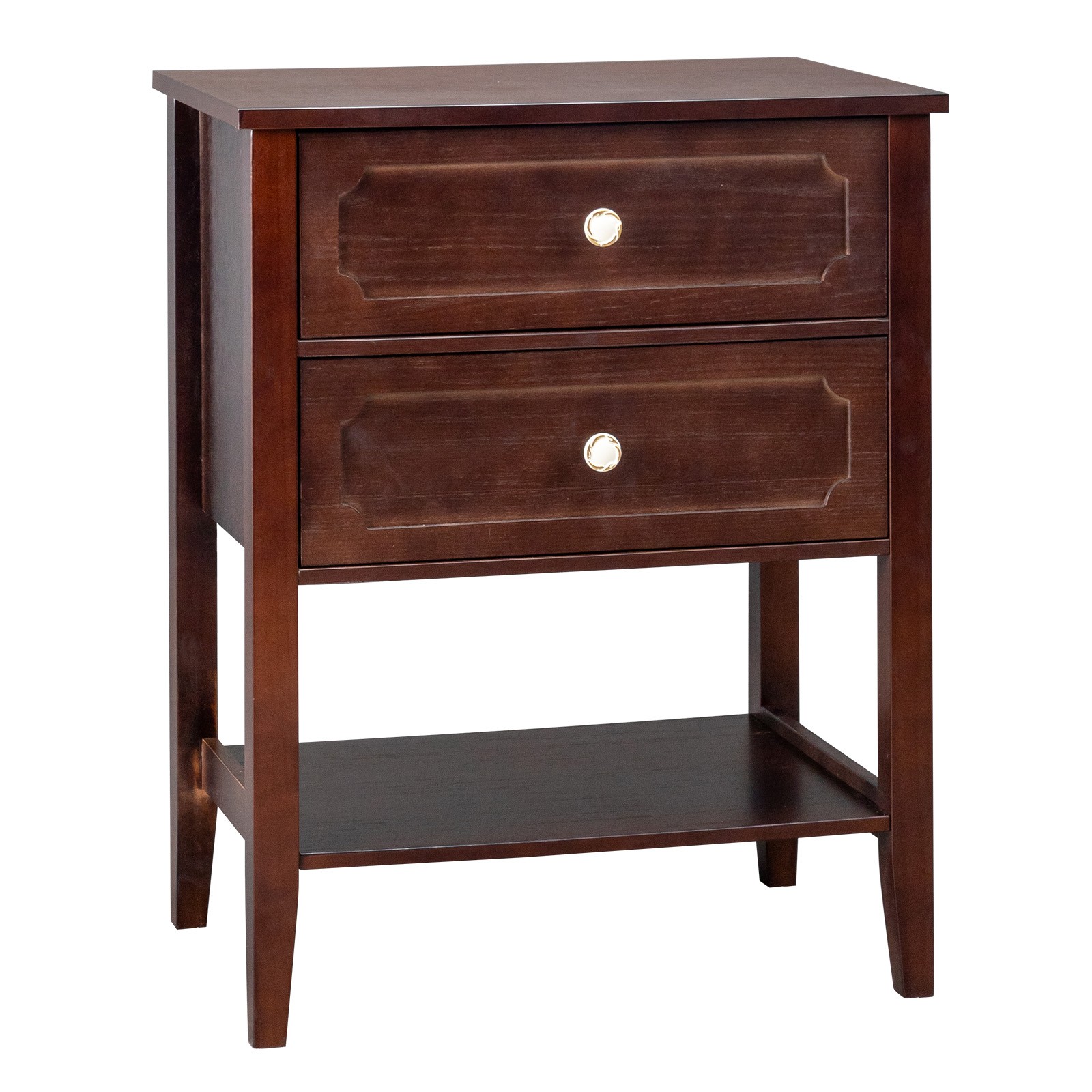 22 Inch Wood Nightstand End Side Table with 2 Drawer for Living Room Bedroom gallery