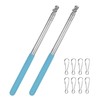 2-Pack Telescopic Handheld Flagpoles, 5.2ft/1.6m Stainless Steel [Light Blue] gallery