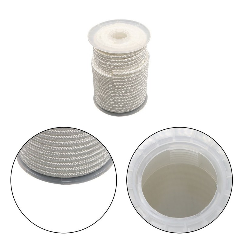 3/8" x 100' White Nylon Solid Braid Knot Rope High UV & Abrasion Resistance gallery
