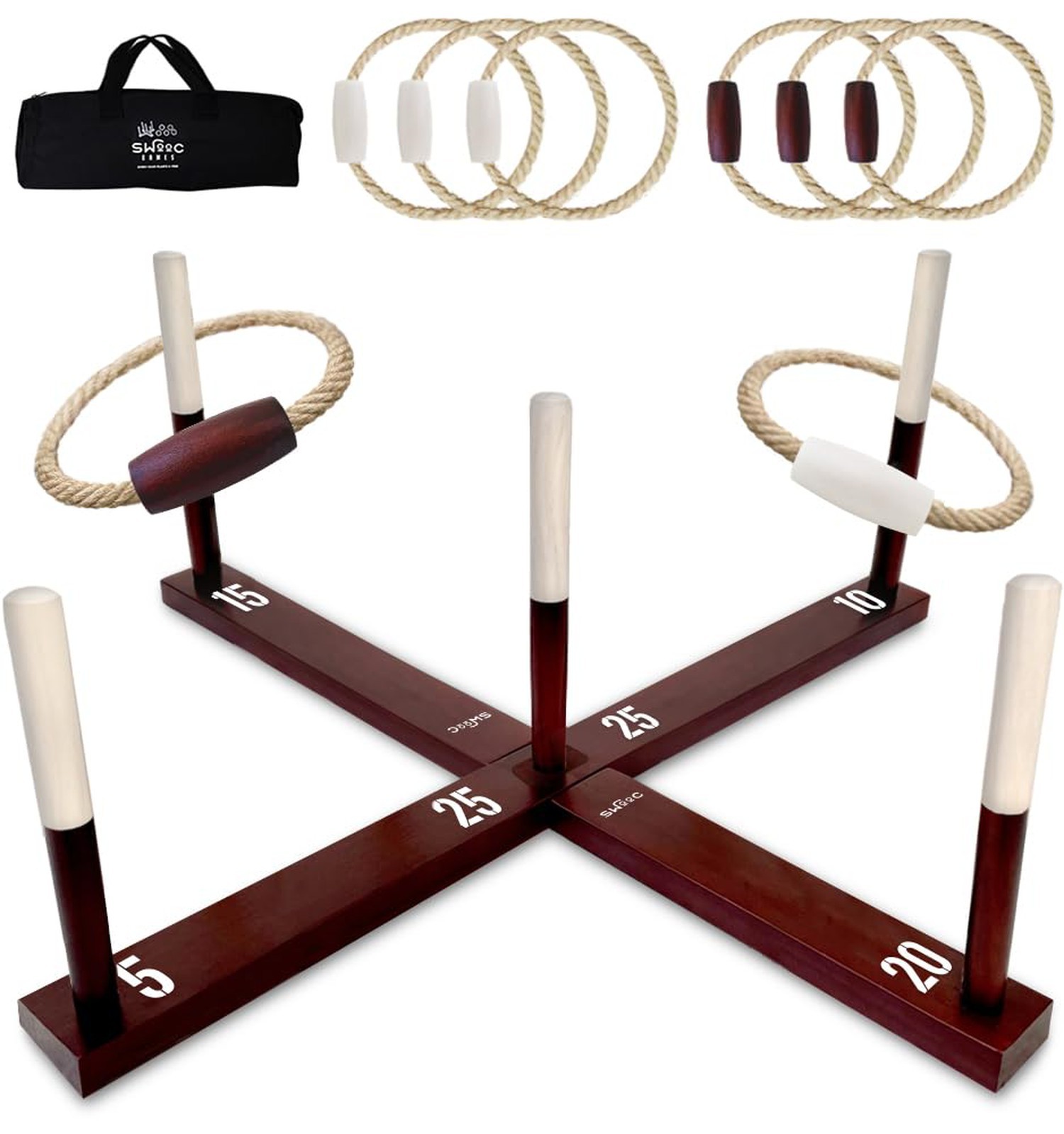 SWOOC Games - Rustic Ring Toss Game (All Weather) - Easy Setup & Extra Games ... gallery