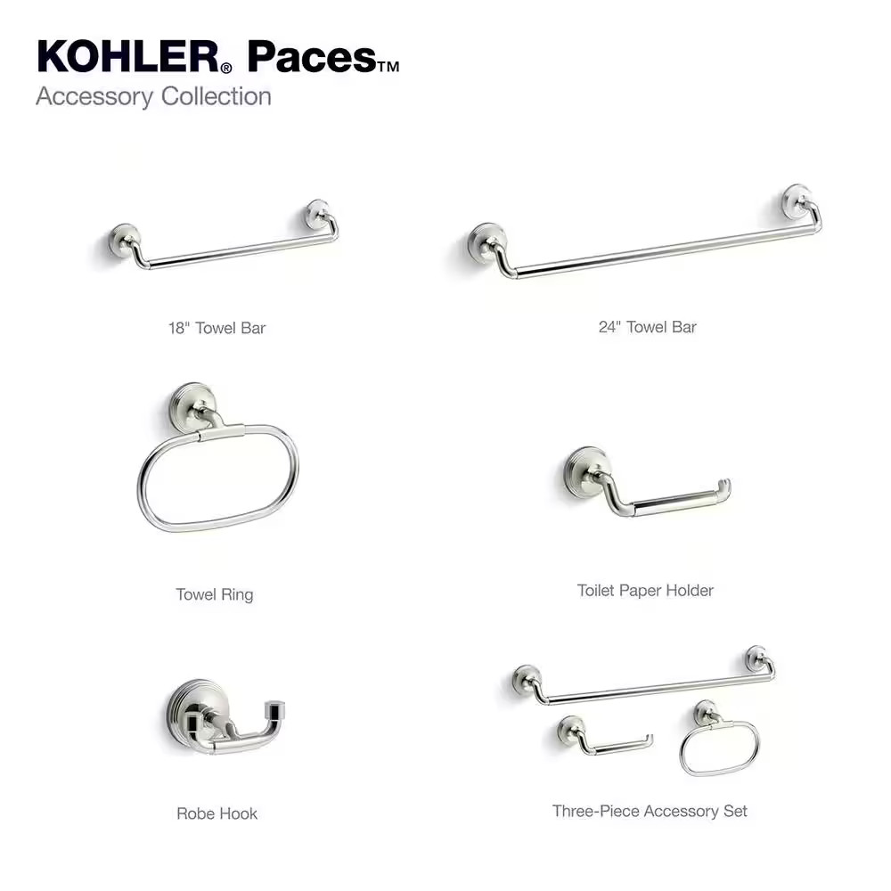 KOHLER Paces 3-Piece Bath Hardware Set R34490-SN in Vibrant POLISHED NICKEL gallery