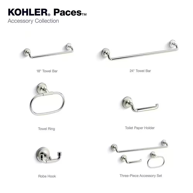 KOHLER Paces 3-Piece Bath Hardware Set R34490-SN in Vibrant POLISHED NICKEL gallery
