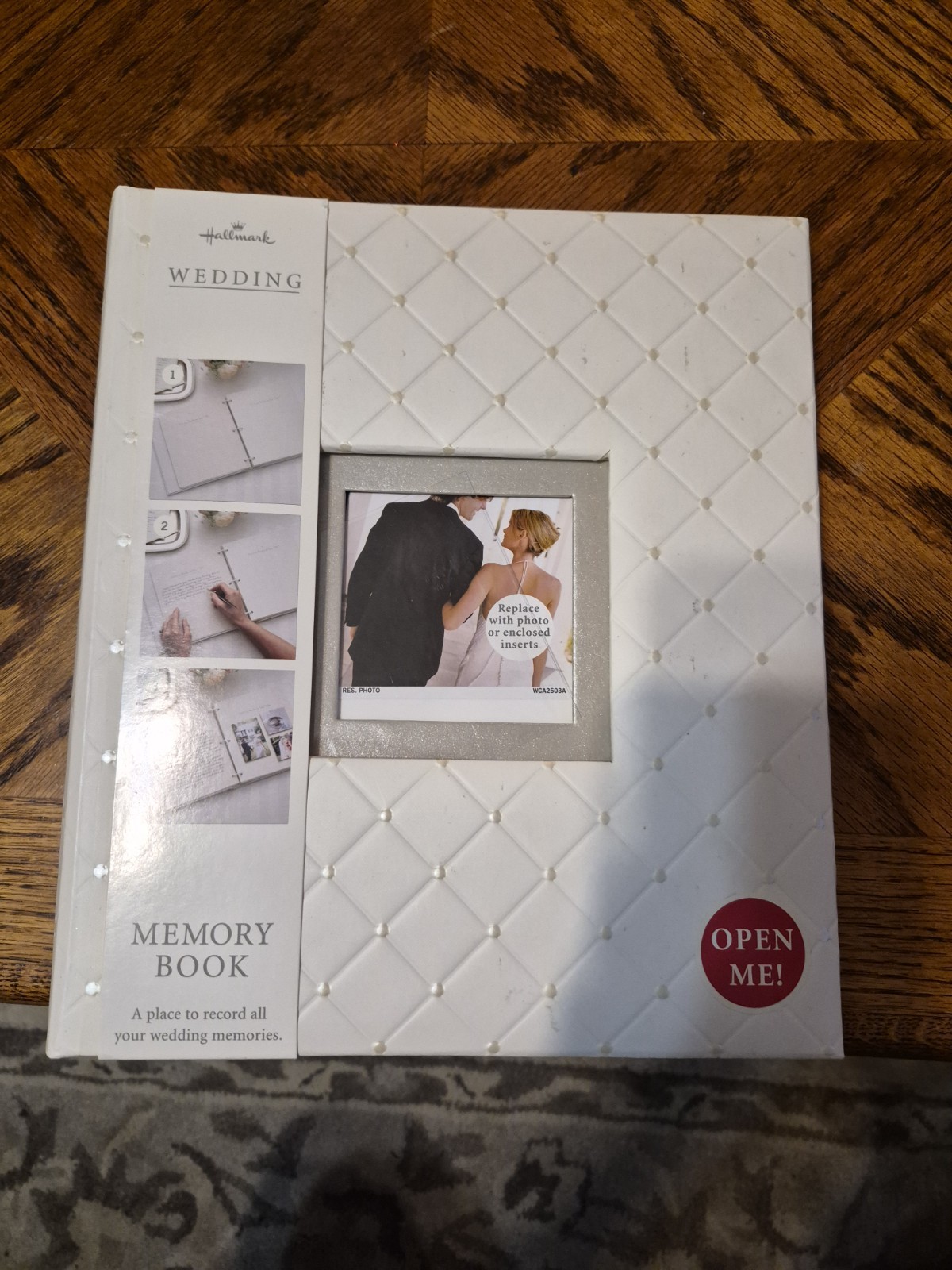 Hallmark Wedding Happily Ever After Memory Book Quilted Diamond Pattern Pearls gallery