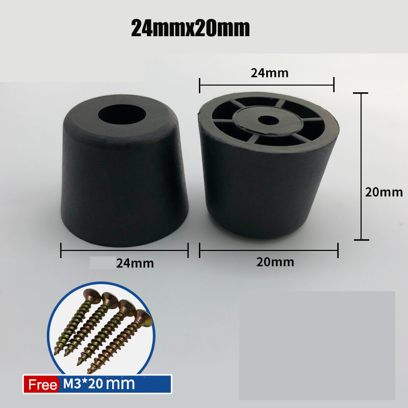 Feet Round Shaped Plastic With Screws Cabinet Sofa Black Multi-specification gallery