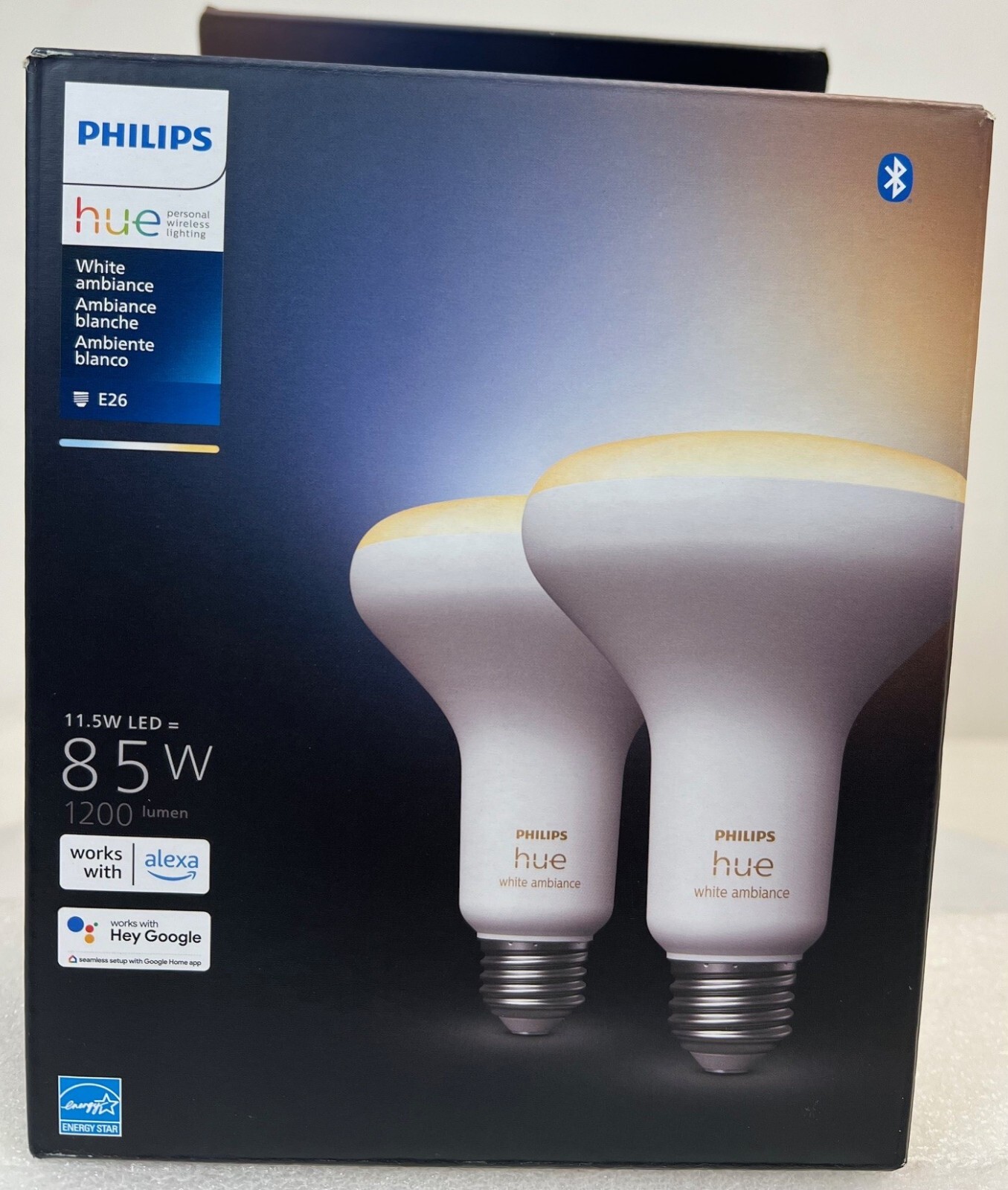 Philips Hue 85W E26 Smart LED Tunable White Ambiance Light Bulb Bluetooth 2 Pack gallery