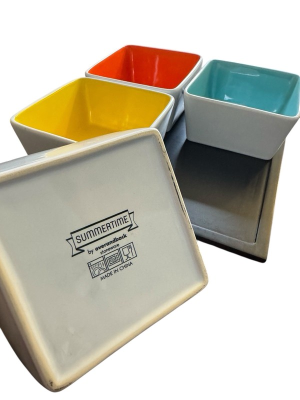 Summertime 5 Piece Serving Set By Overandback Ceramic Bowls Colorful gallery