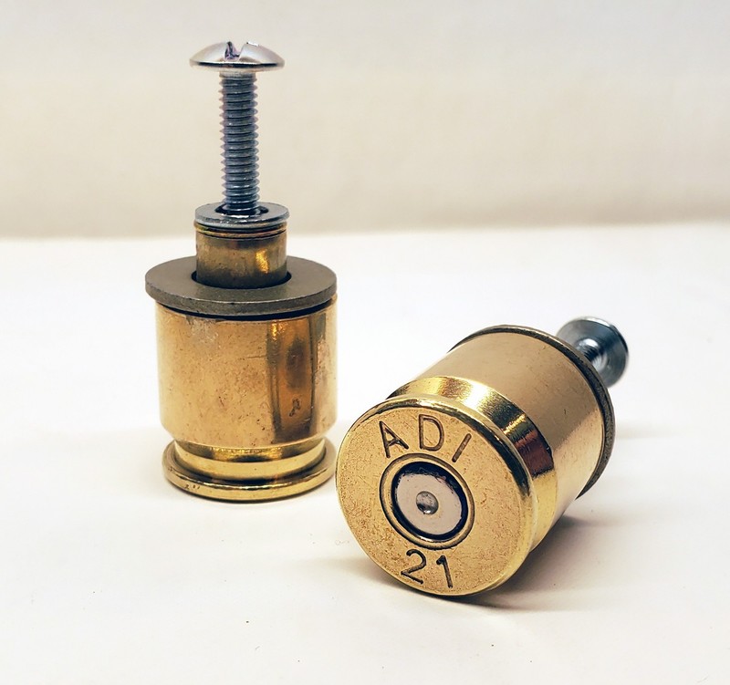 Two 50 Caliber Brass Drawer Knobs for Dressers and Cabinet Doors gallery