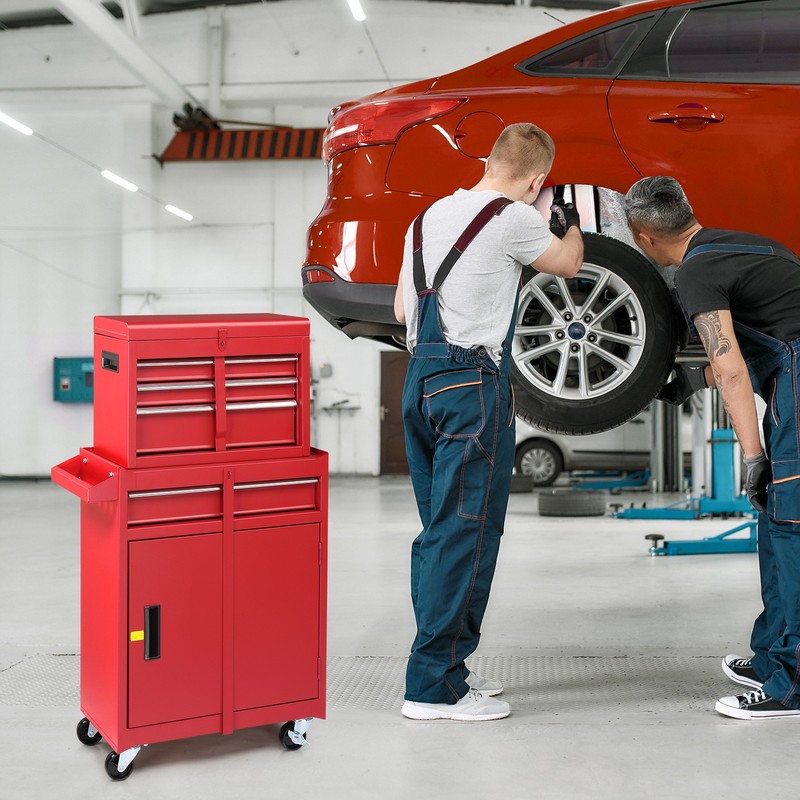 Rolling Tool Chest Tool Organizer Box with Lockable Wheels & Detachable Top NEW gallery