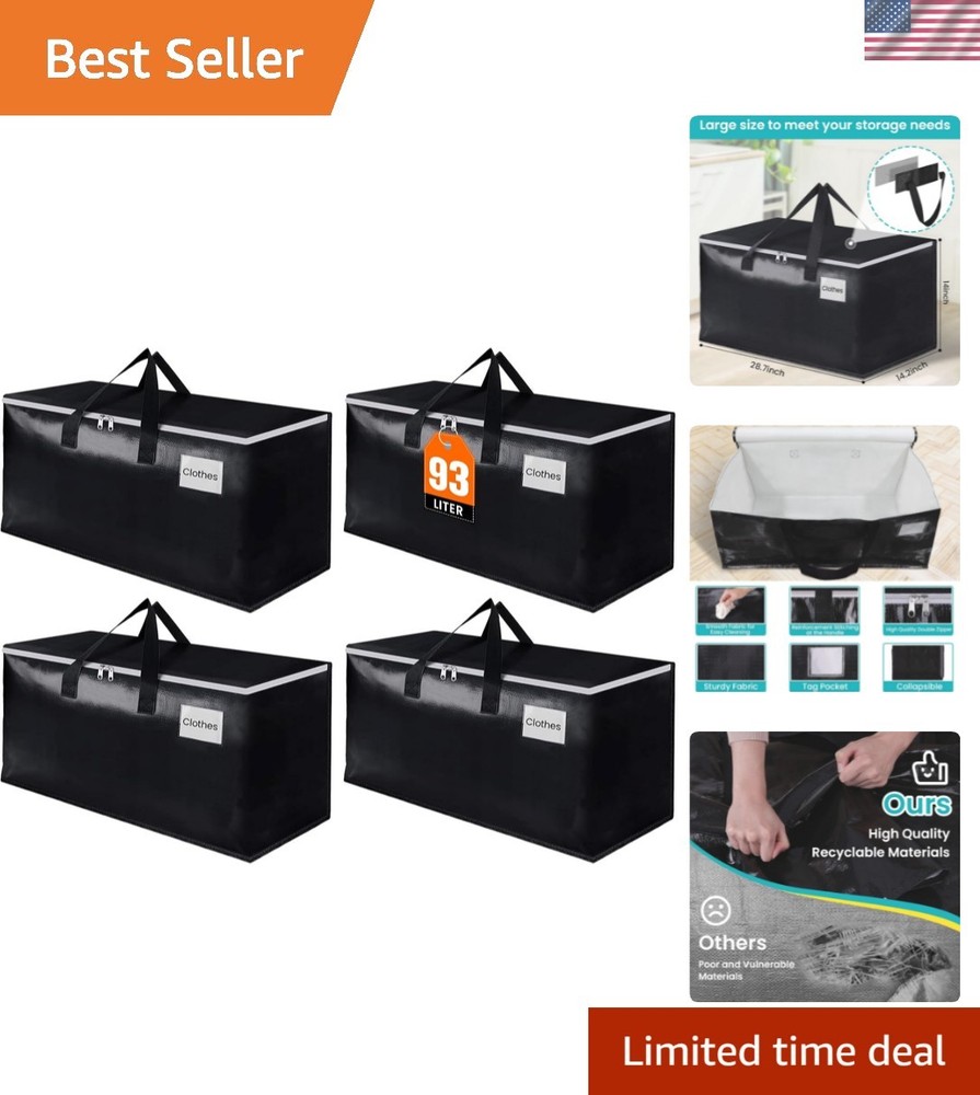Extra Large Moving Boxes-Moving Bags with Zipper, Carrying Handles and Tag Po...