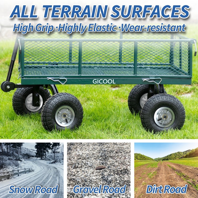 2-Pack 4.10/3.50-4" Tire & Wheel, 10" Pneumatic Tire for Hand Truck Trolley Cart gallery