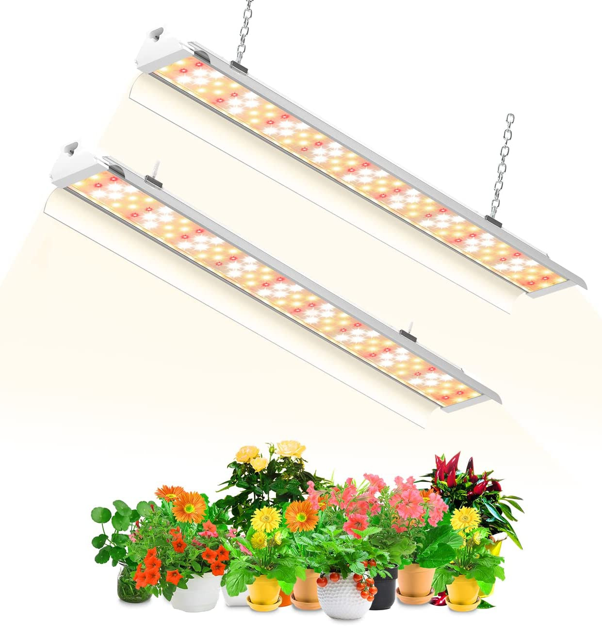 SZHLUX LED Grow Light 2FT Full Spectrum 2 Pack 80W (2×40W, 600W Equivalent) Sunl gallery