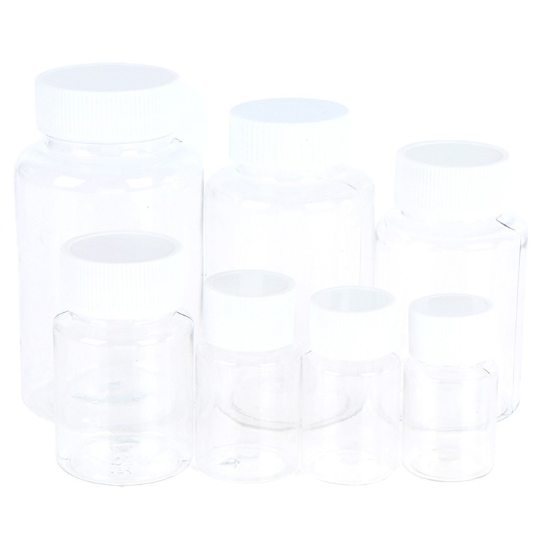 15ml/20ml/30ml/100ml Plastic PET Clear Empty Seal Bottles Solid Pill Container! gallery