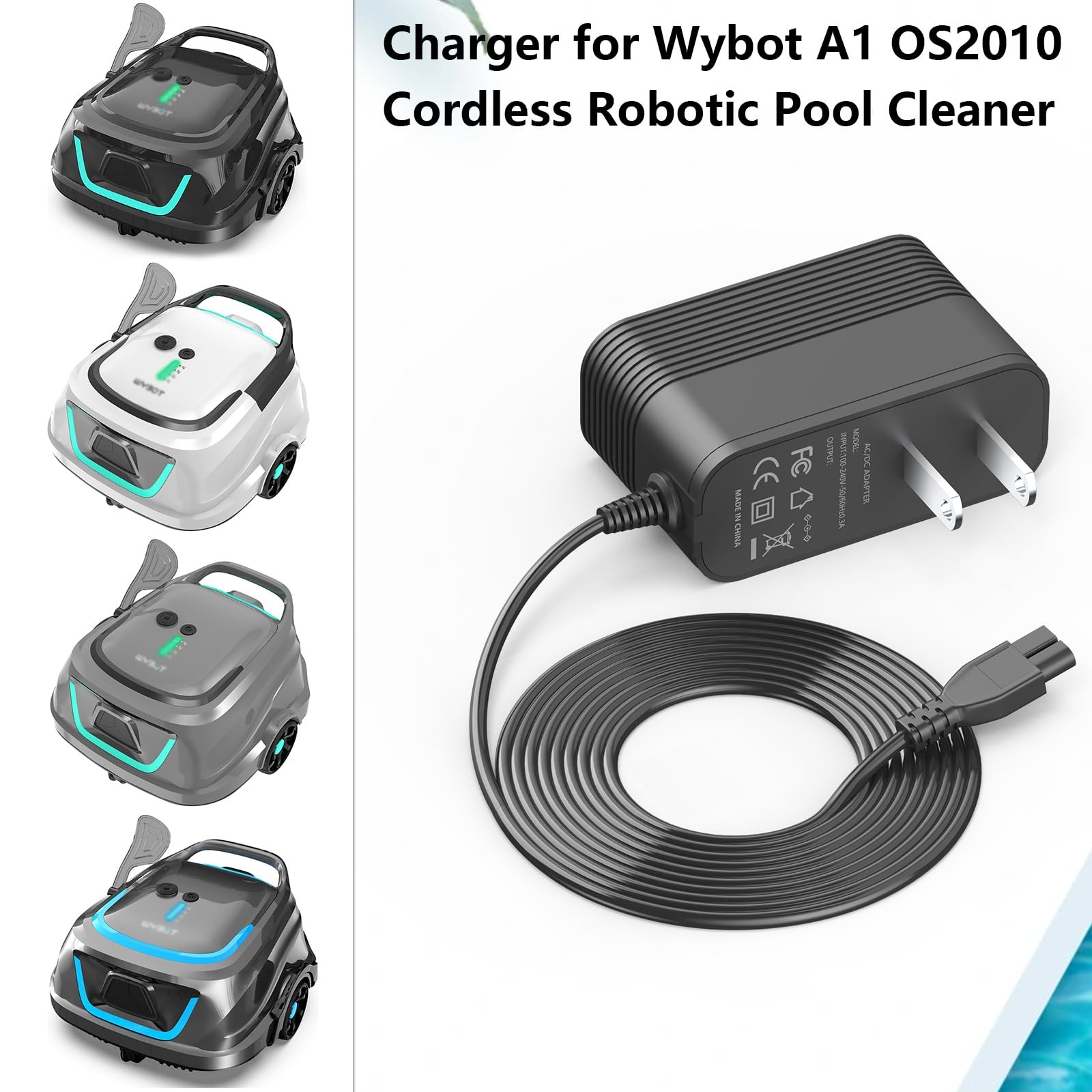 25.2V Quick Charger for Wybot Cordless Pool Vacuum Compatible with Black gallery