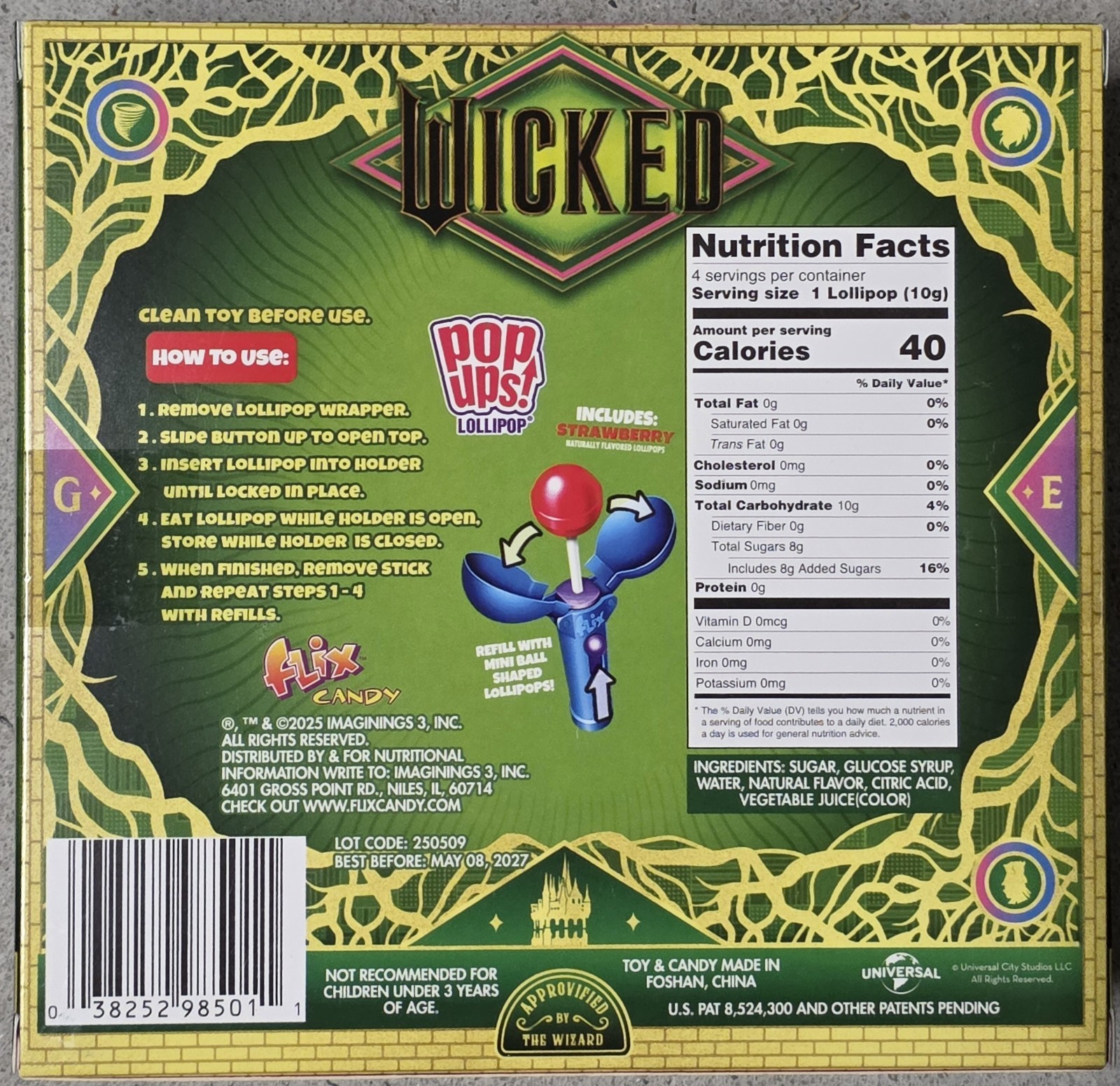 WICKED - POP UPS LOLLIPOPS - TWO BOXES - BEST BY MAY 2027 gallery