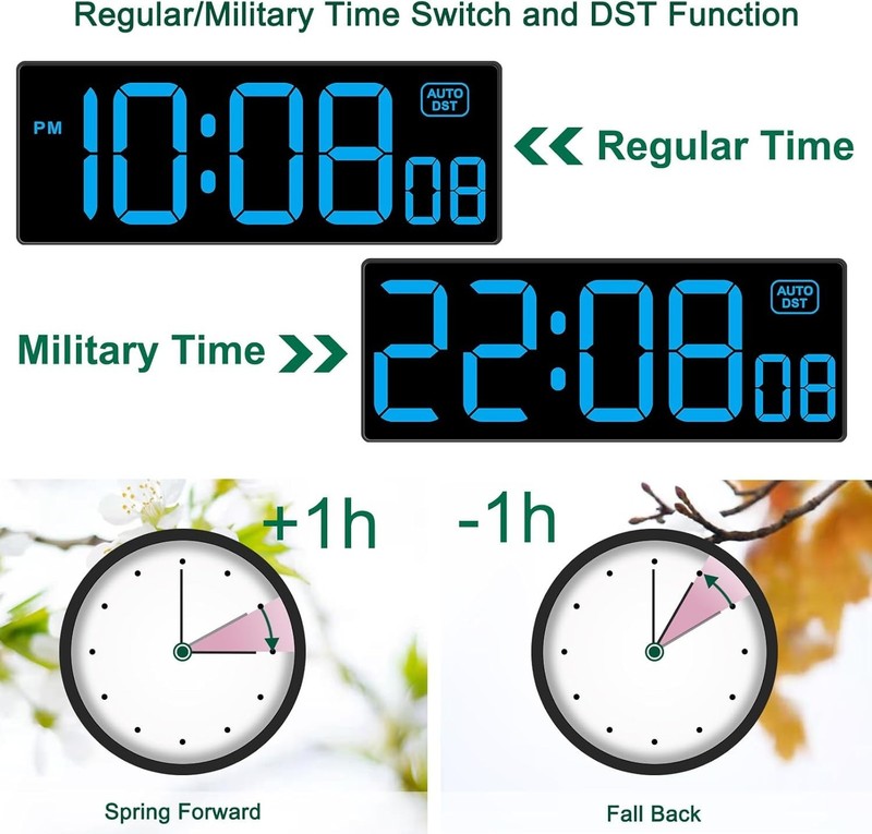 LED Wall Clock Digital Clock with Seconds, Electric Plug in Large Big Numbers... gallery