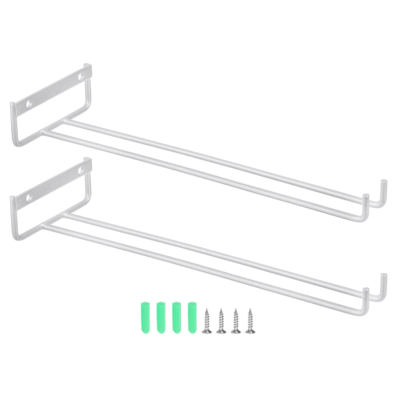 11.81 Inch Iron Wine Glasses Rack for Cabinet Kitchen, Silver, 2Pcs gallery