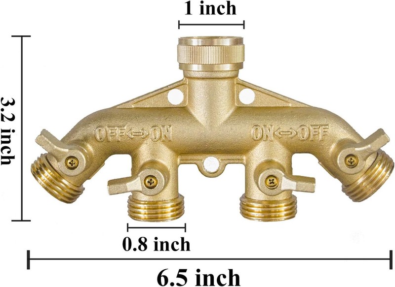 Brass Garden Hose Splitter , Solid Brass Hose Connector 3/4", Adapter Valve gallery