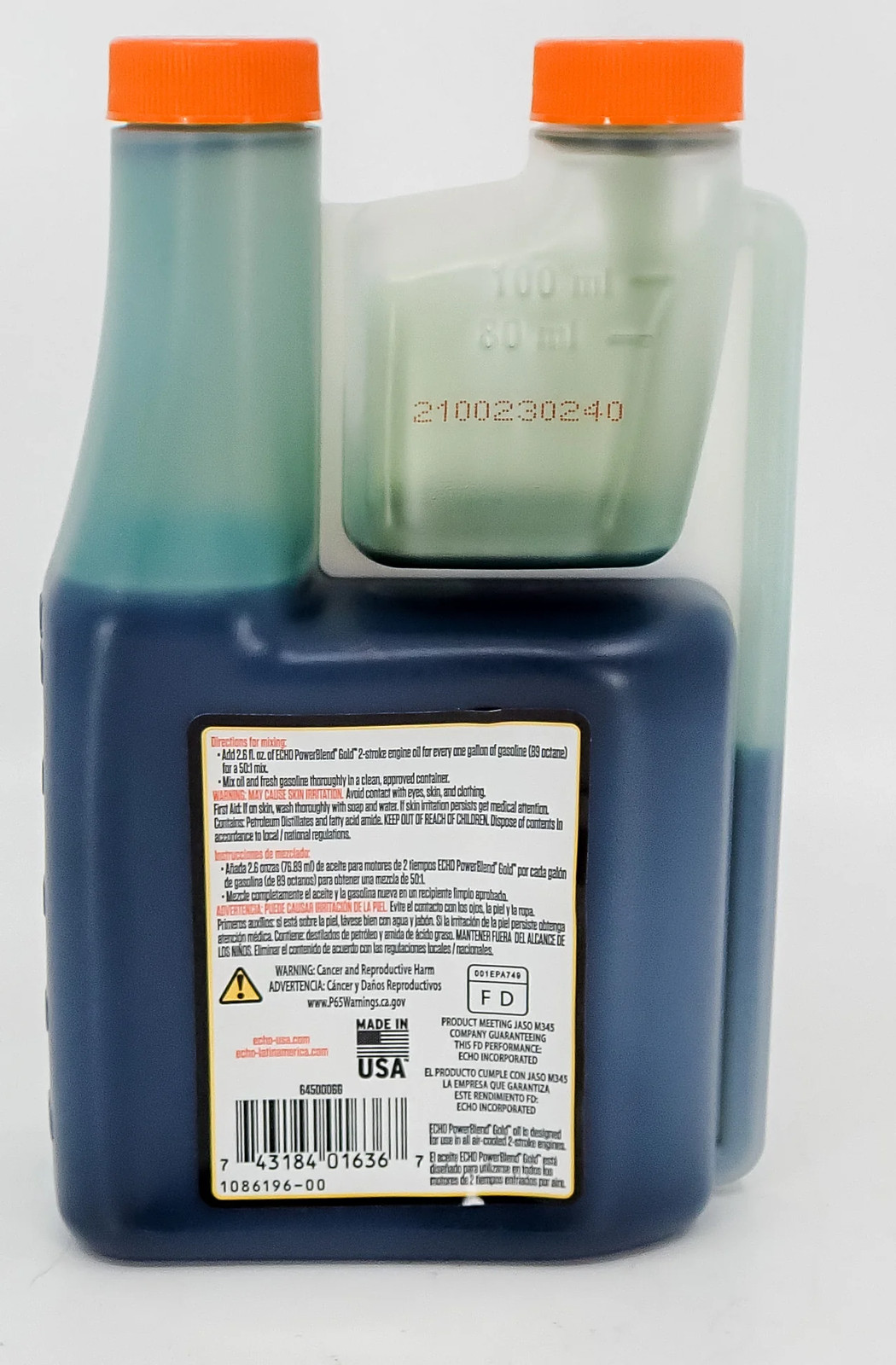 ECHO POWER BLEND GOLD 2 STROKE OIL 16OZ 6 GALLON MIX SQUEEZE BOTTLE gallery