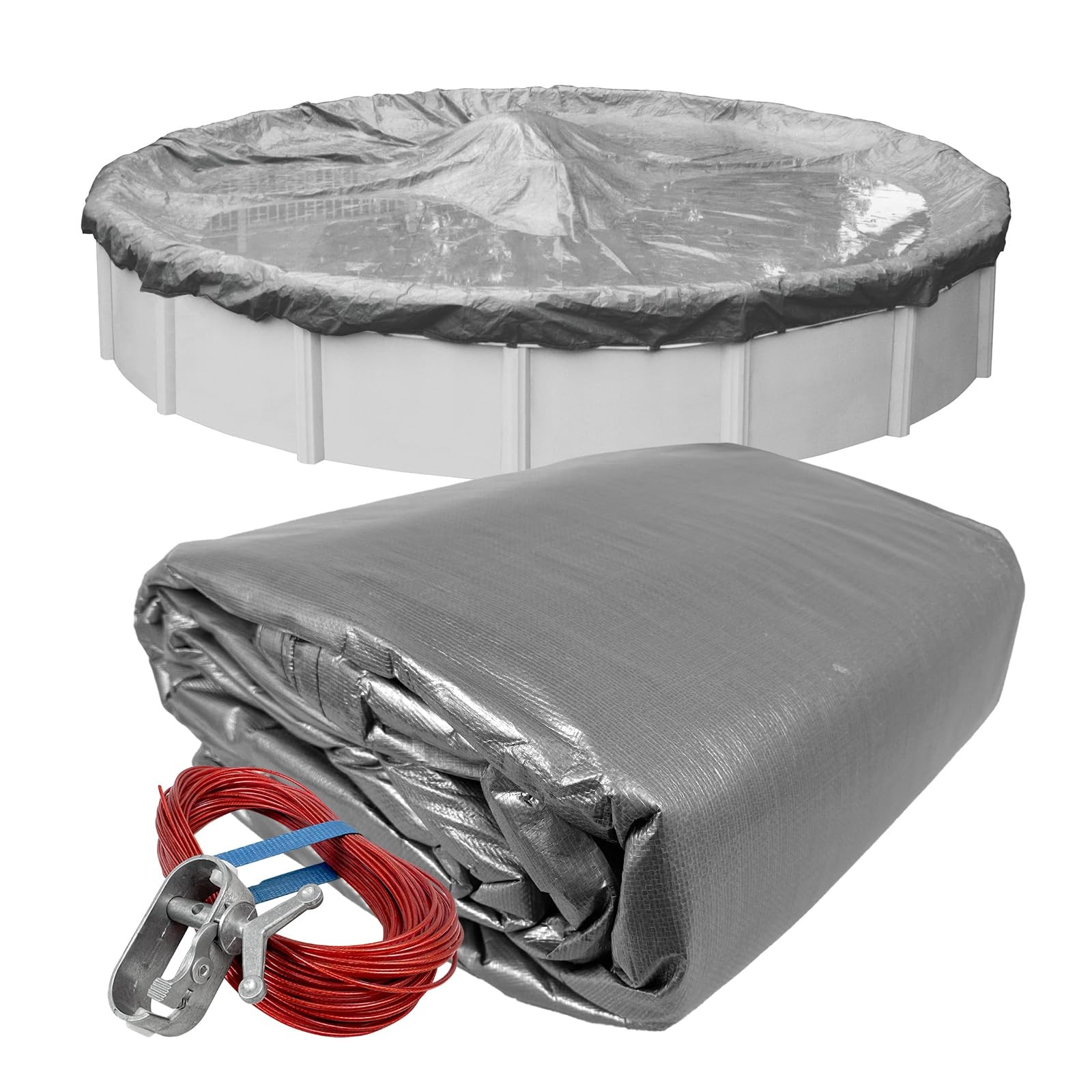 Pool Cover 28 ft Round Silver Winter Above Ground 3.7 oz Robelle 3324-4 Pools gallery