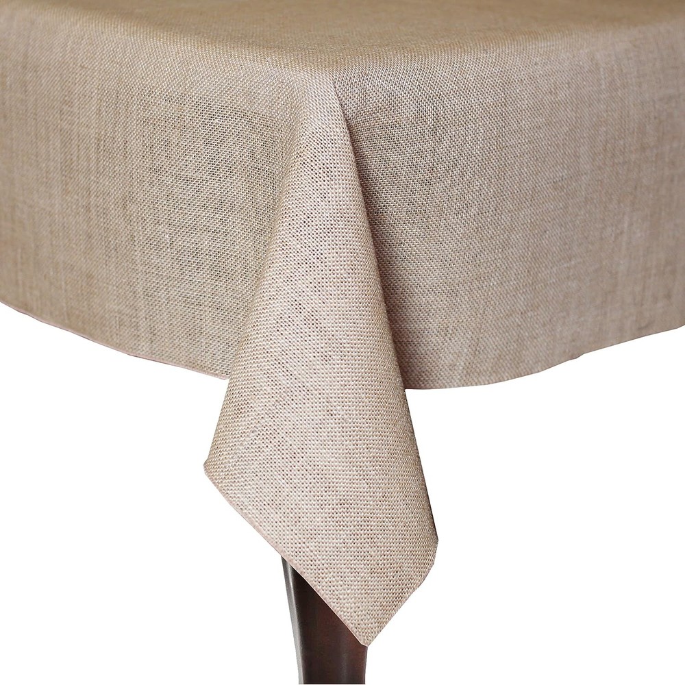 Burlap 72 x 120-Inch Rectangular Jute Tablecloth Natural