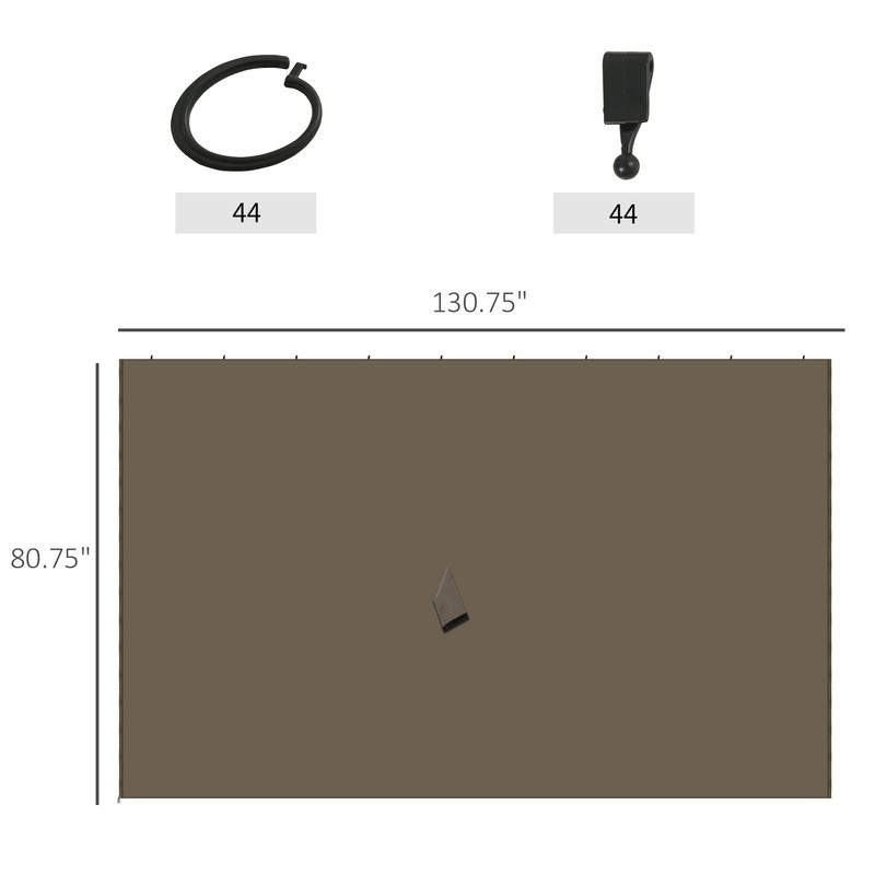 10x12 Gazebo Privacy Curtains Screen 4 Panels Hooks/C-Rings for Pergolas Cabanas gallery