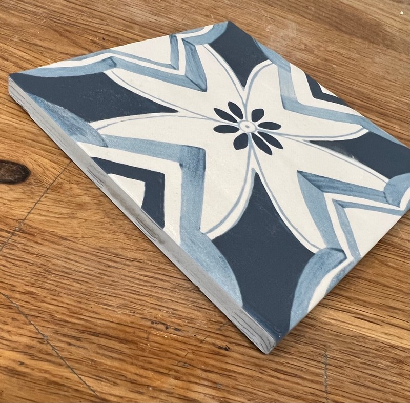 4.5x4.5 Mallorca Collection Blue Pattern 1 Porcelain Floor and Wall Tile Pool gallery