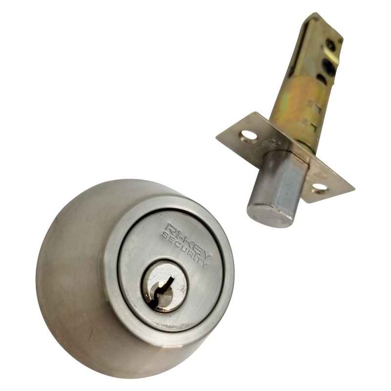 Doorknob and Deadbolt Lock Set Keyed Cylinders with 6 Keys Entry Ext/Int Kw1 SS gallery
