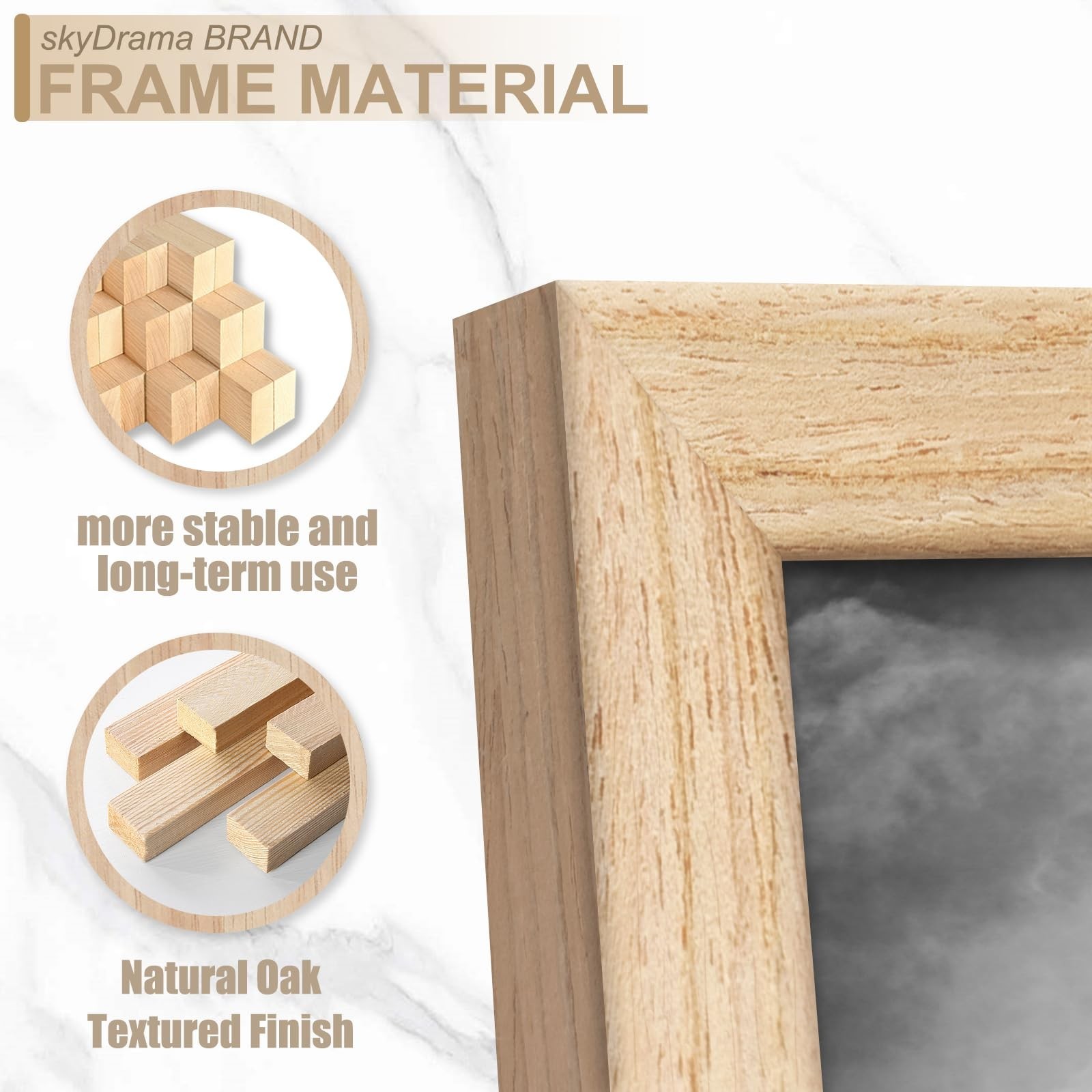 Natural Solid Wood 8x11 Picture Frame, Display 8 x 11 Inch Picture Poster Pho... gallery