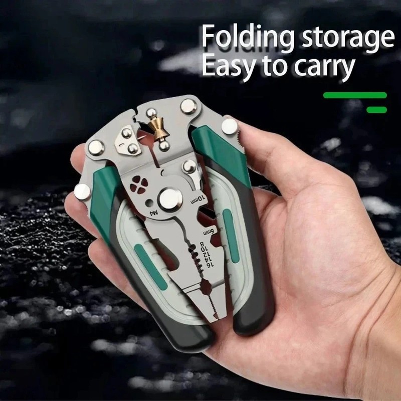 Foldable Multifunctional Wire Stripper, Crimper Cable Cutter Pliers gallery