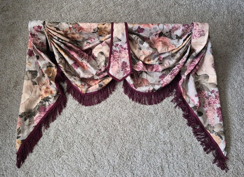 Set Of2 Bracket Mount Burlington Monaco Window Valance Damask Floral Custom Made gallery