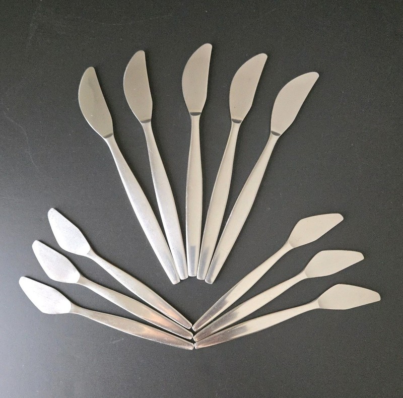25 pc GENSE FOCUS Stainless Flatware Sweden Folke Arstrom MCM 50s Satin Lot gallery